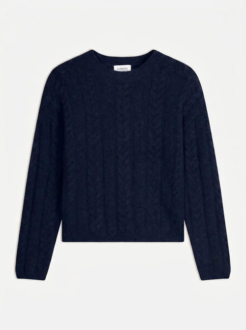 ASTRID Pull Col Rond 6 Fils Bleu Marine