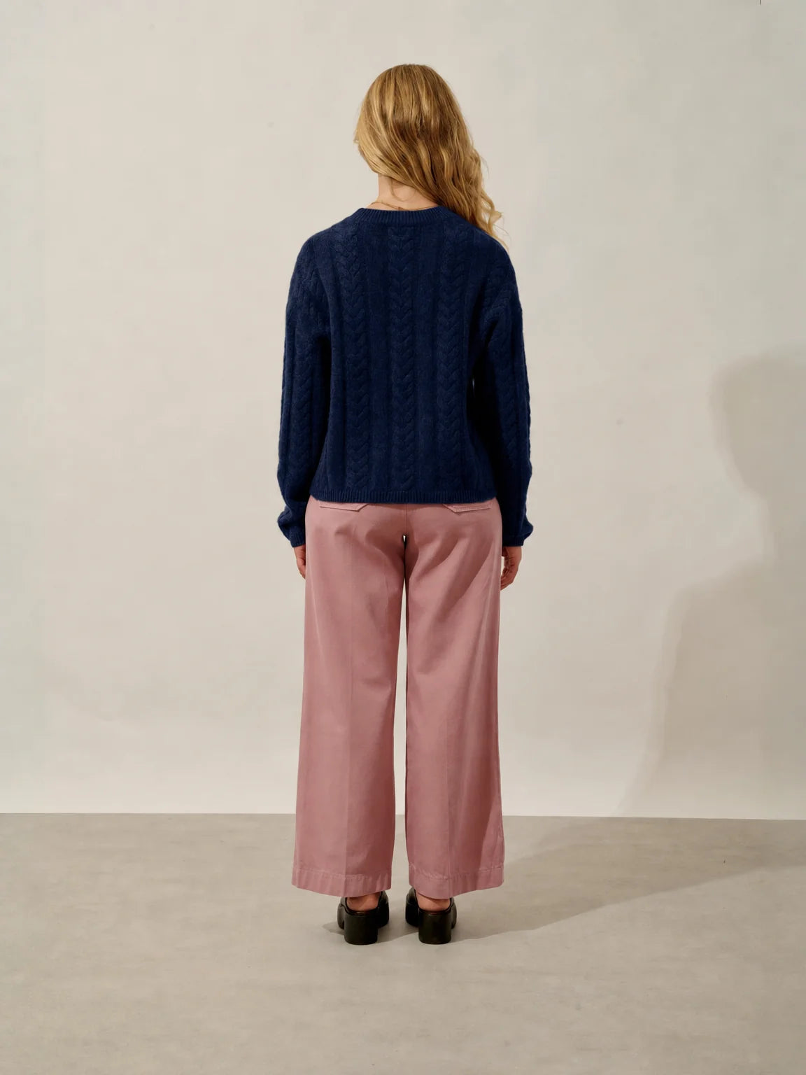 ASTRID Pull Col Rond 6 Fils Bleu Marine