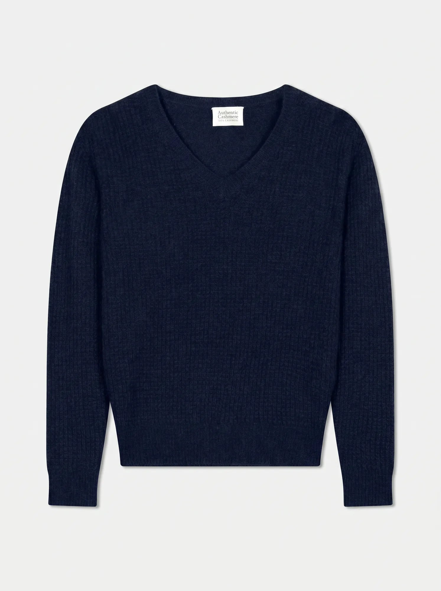 HERMES Pull Col V 4 Fils Bleu Marine