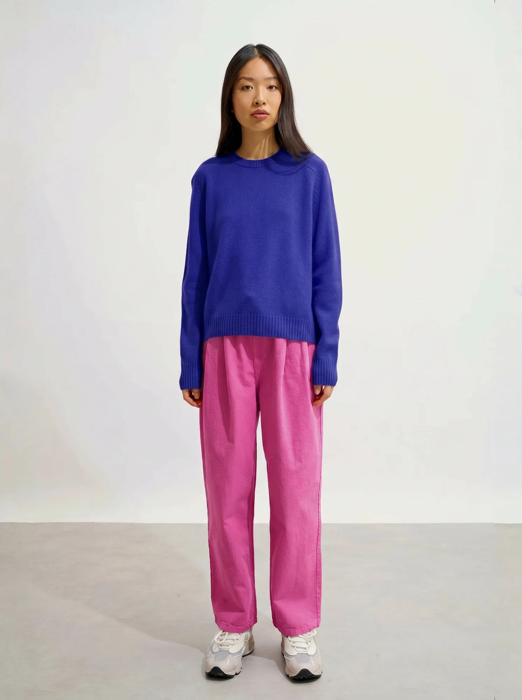 LORENA Pull Col Rond 4 Fils Indigo