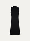 Robe Col Montant sans Manches Noir