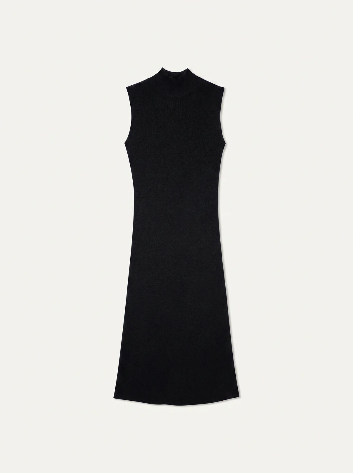 Robe Col Montant sans Manches Noir