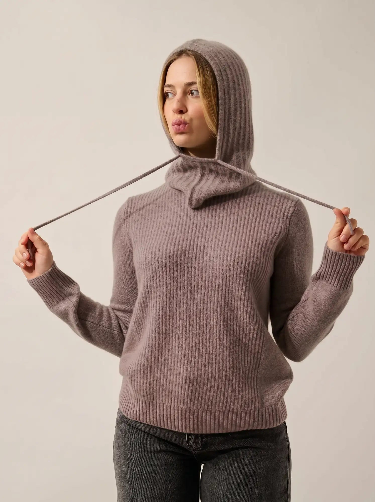 SILVAN Cagoule 8 Fils Caribou Chiné