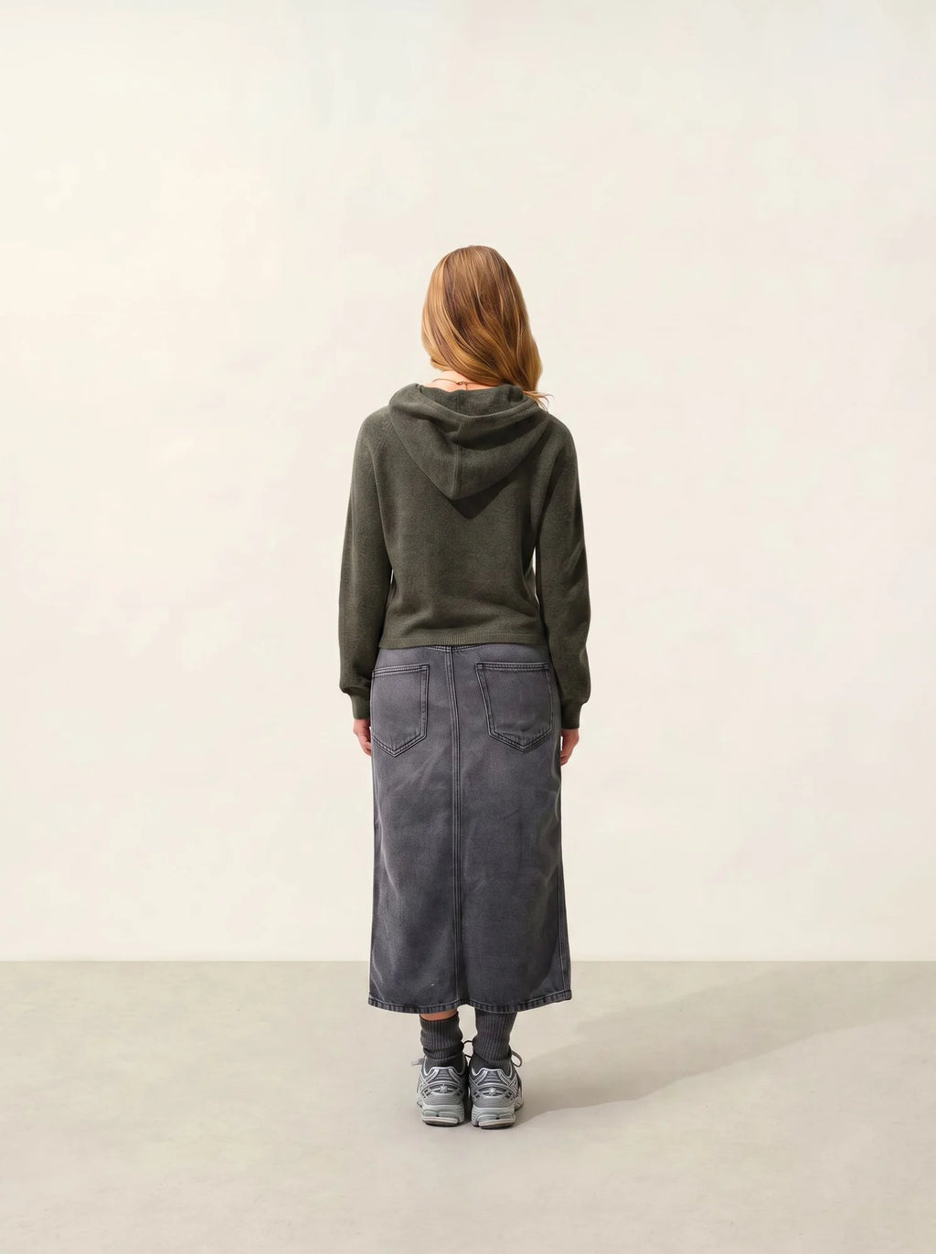 YARLSIDE Pull Capuche Kaki Chiné