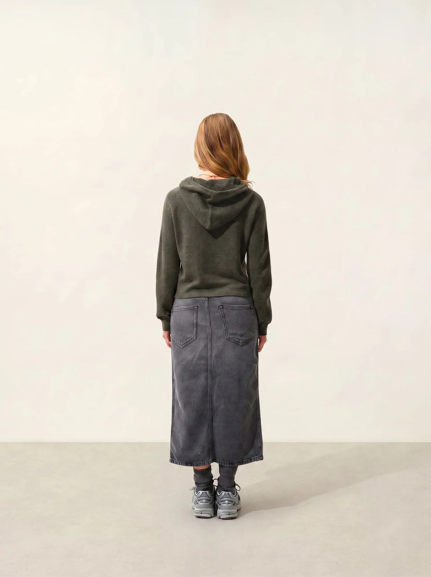YARLSIDE Pull Capuche Kaki Chiné