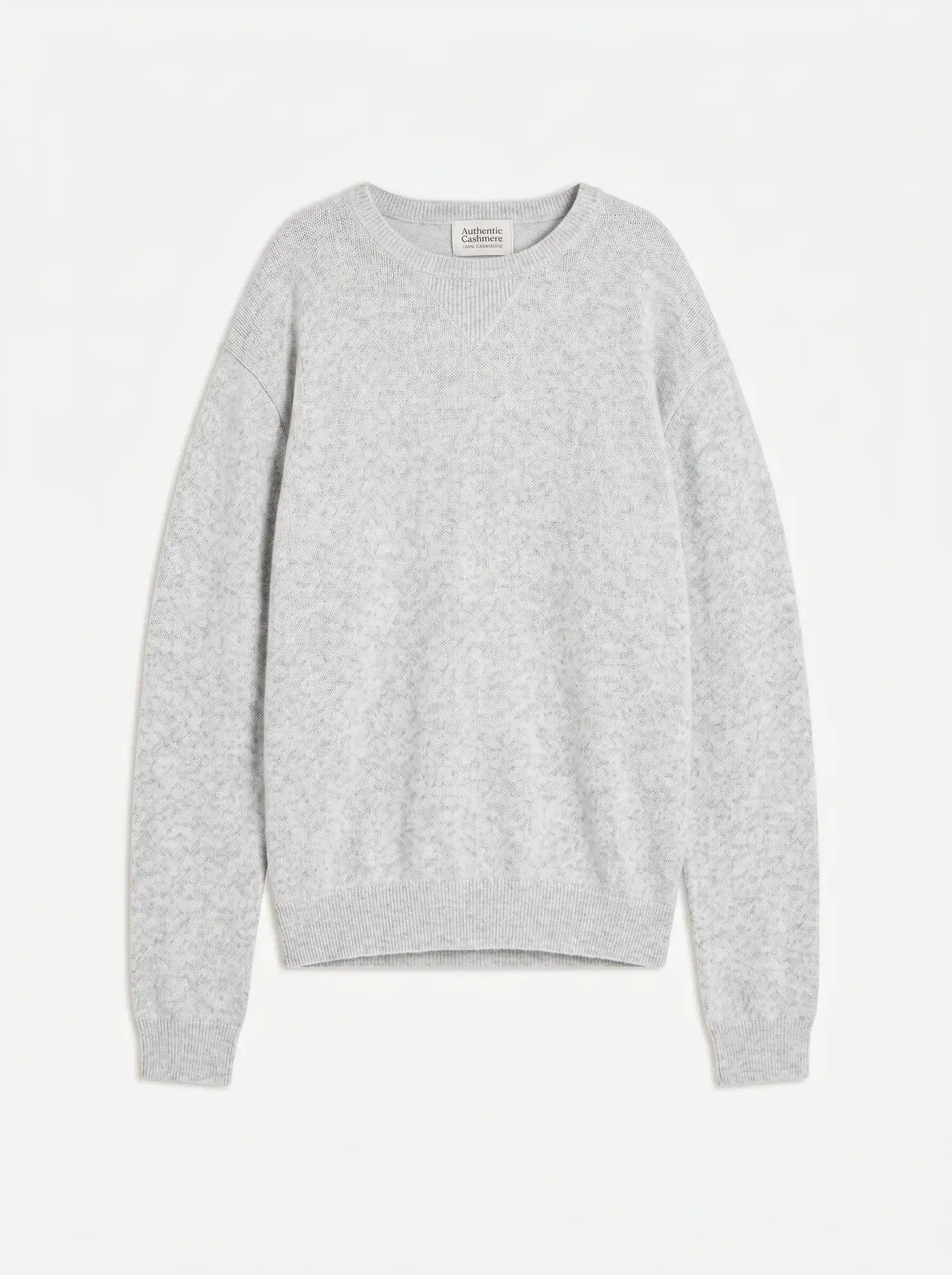 NOLAN Pull Col Rond Gris Perle Chiné